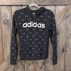 Adidas Black and White Logo Hoodie